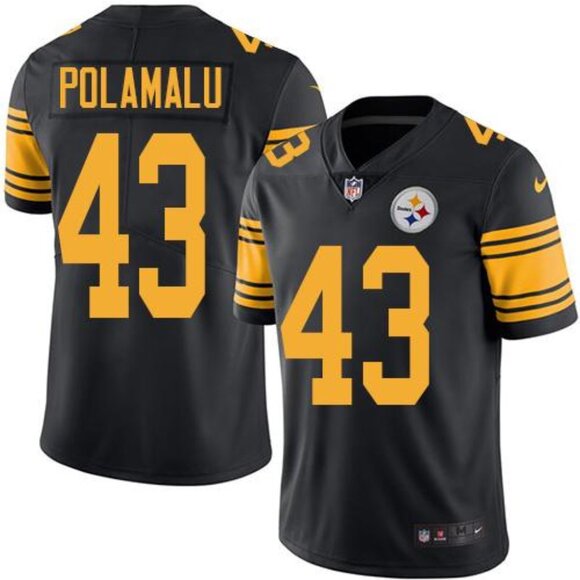 Other - Mens Youths  Kids Troy Polamalu Black Rush Vapor Stitched Jersey
